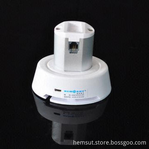 Anti-theft display stand for cell phone, cylinder tall white with alarm function